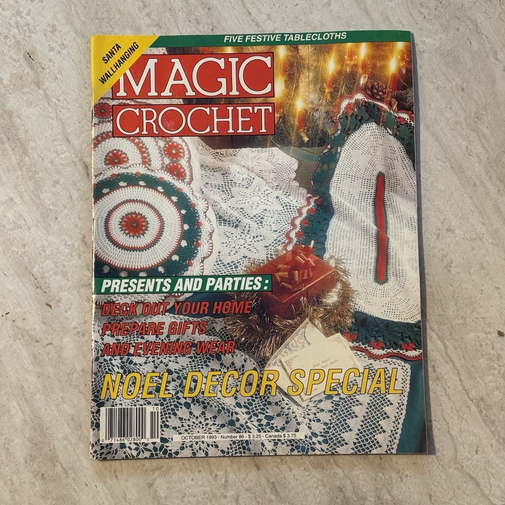 Magic Crochet Magazine Christmas Issue Number 86 Oct.  1993 Vintage Home Decor